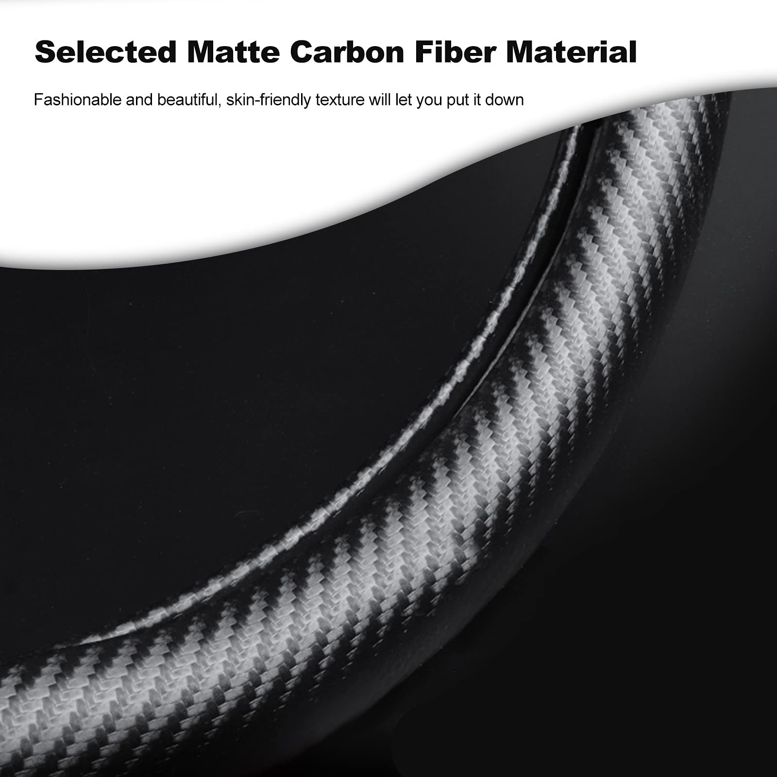 Ergocar D-Shaped Carbon Fiber & Microfiber PU Leather Steering Wheel Cover An…