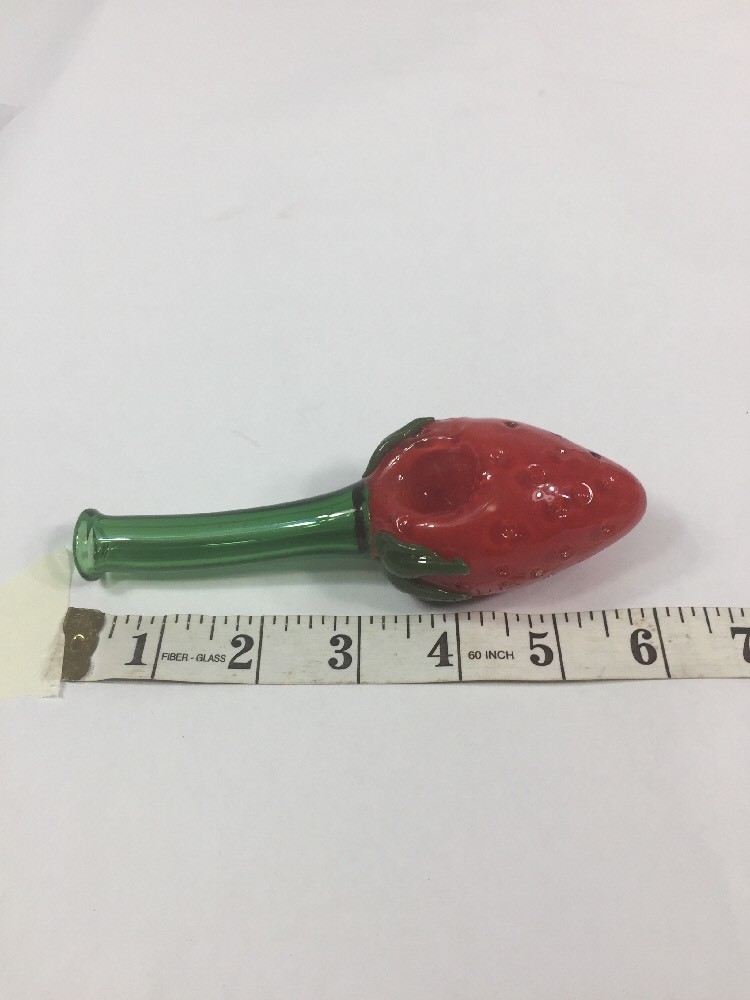 NEW USA TOBACCO SMOKING BLOWN GLASS STRAWBERRY RED GREEN SPOON SB1678 HOOKAH