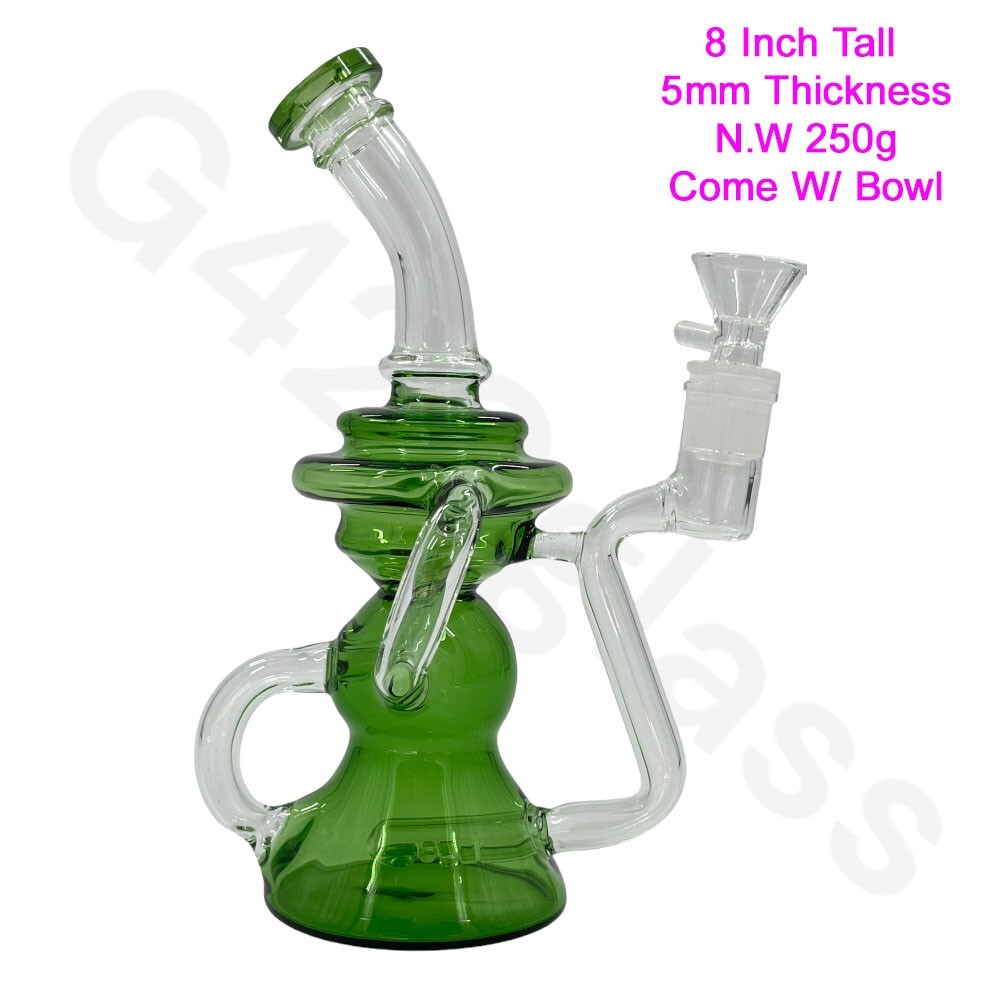 8 Inch Recycler Rig Ice Bong | Water Pipe | USA