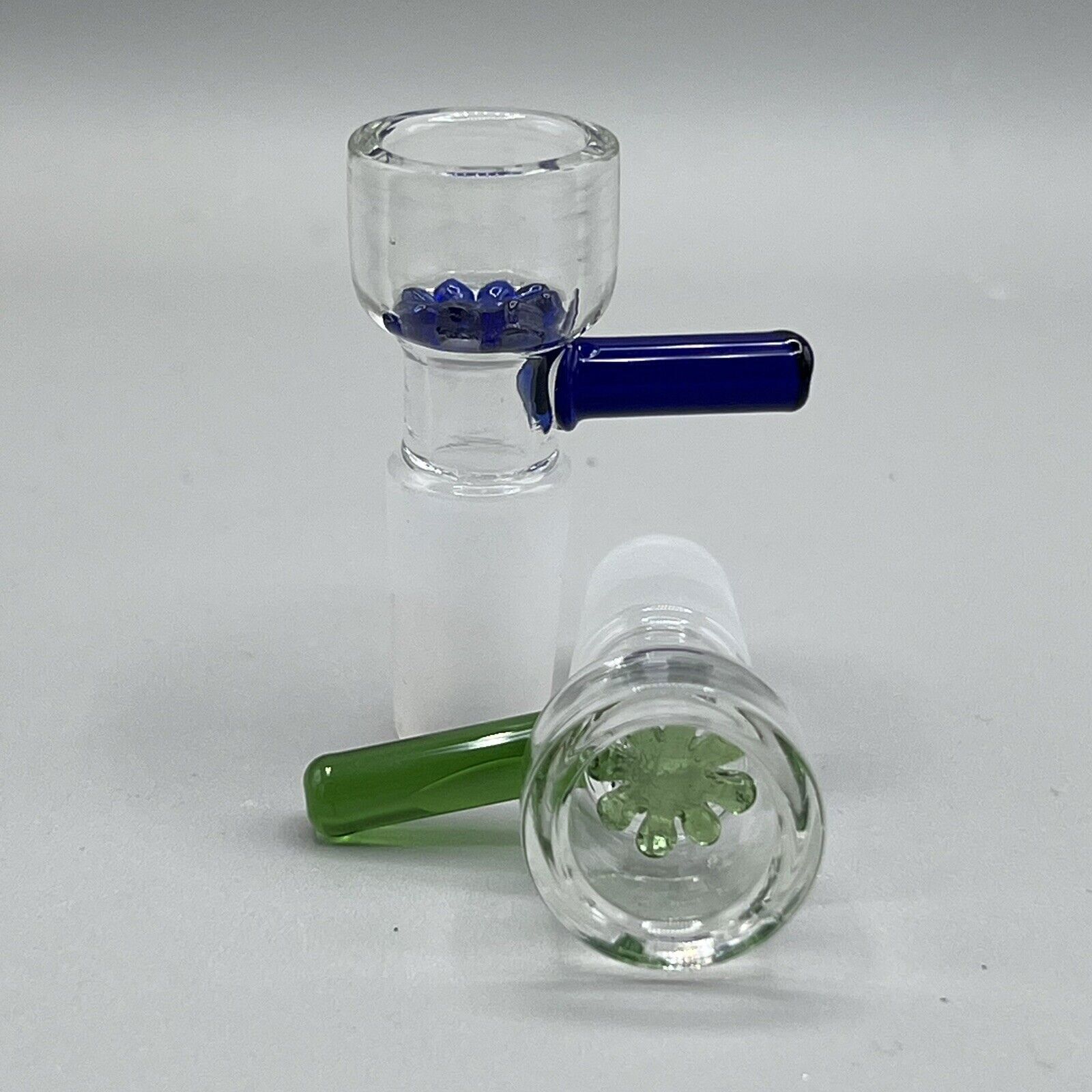 2pcs 14mm Male Glass Slide Bowl With Snowflake Screen Head Piece For Glass Bong