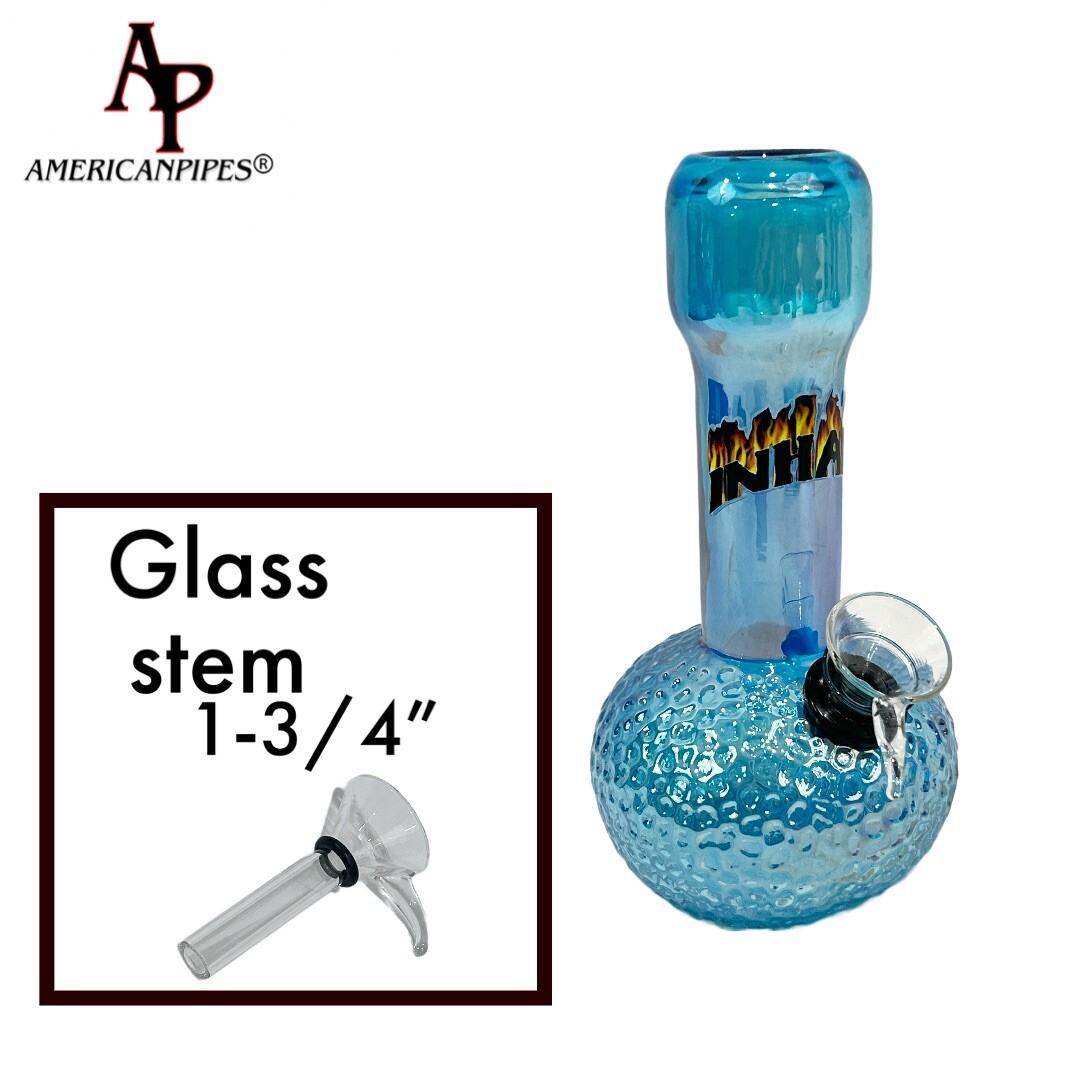 6” Little Bubble Water Pipe/ Heavy Soft glass Pipes By INHALE & AmericanPipes