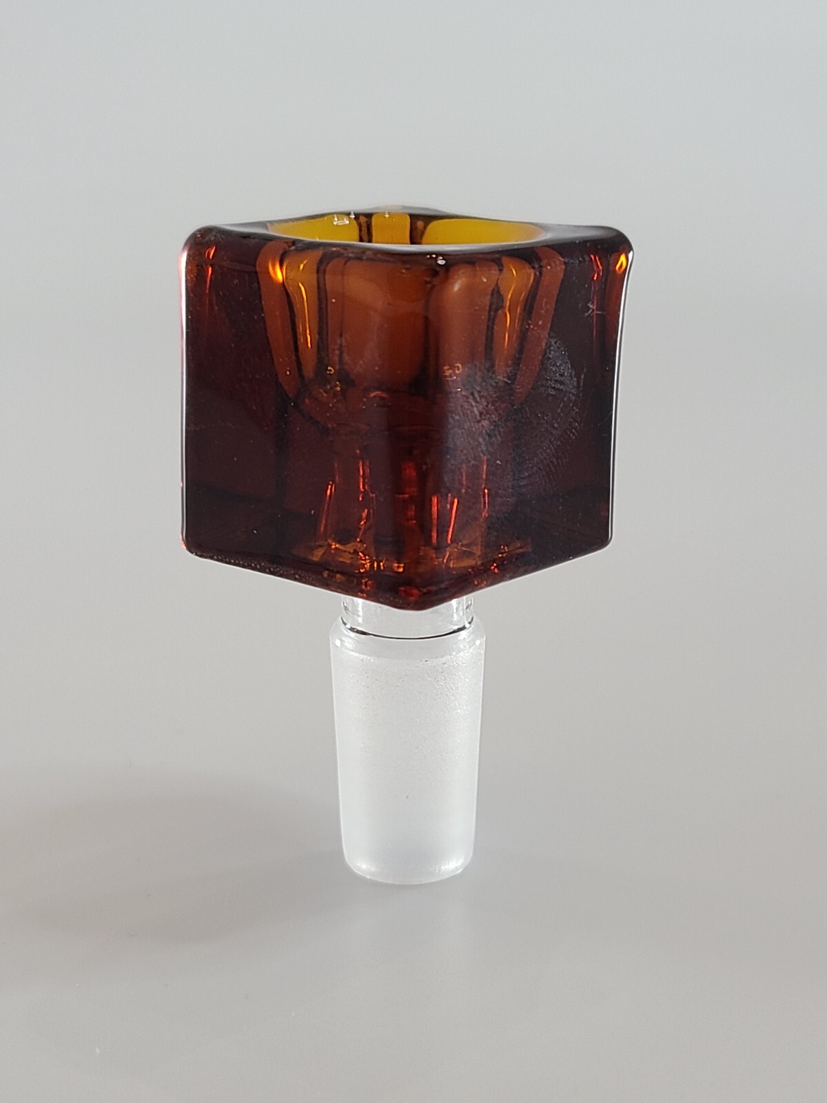 14MM Amber Cube Bowl Quality Glass Water Pipe Bong Hookah Replacement