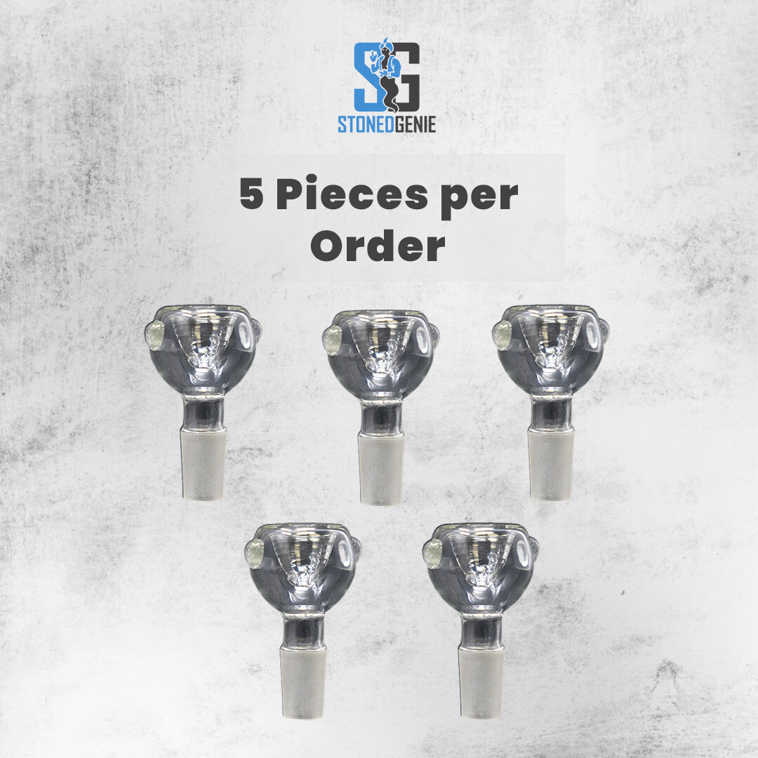 14MM Male Glass Tobacco Hookah Water Pipe Bong Bowl – 5 Pc Set