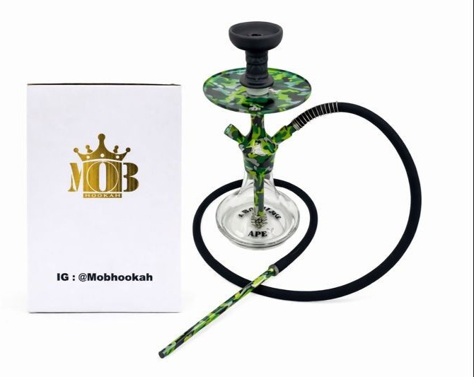 MOB XARA HOOKAH – 1 HOSE | 15&Prime; | GREEN CAMO BAPE ONLY $69.69 – FREE SHIPPING