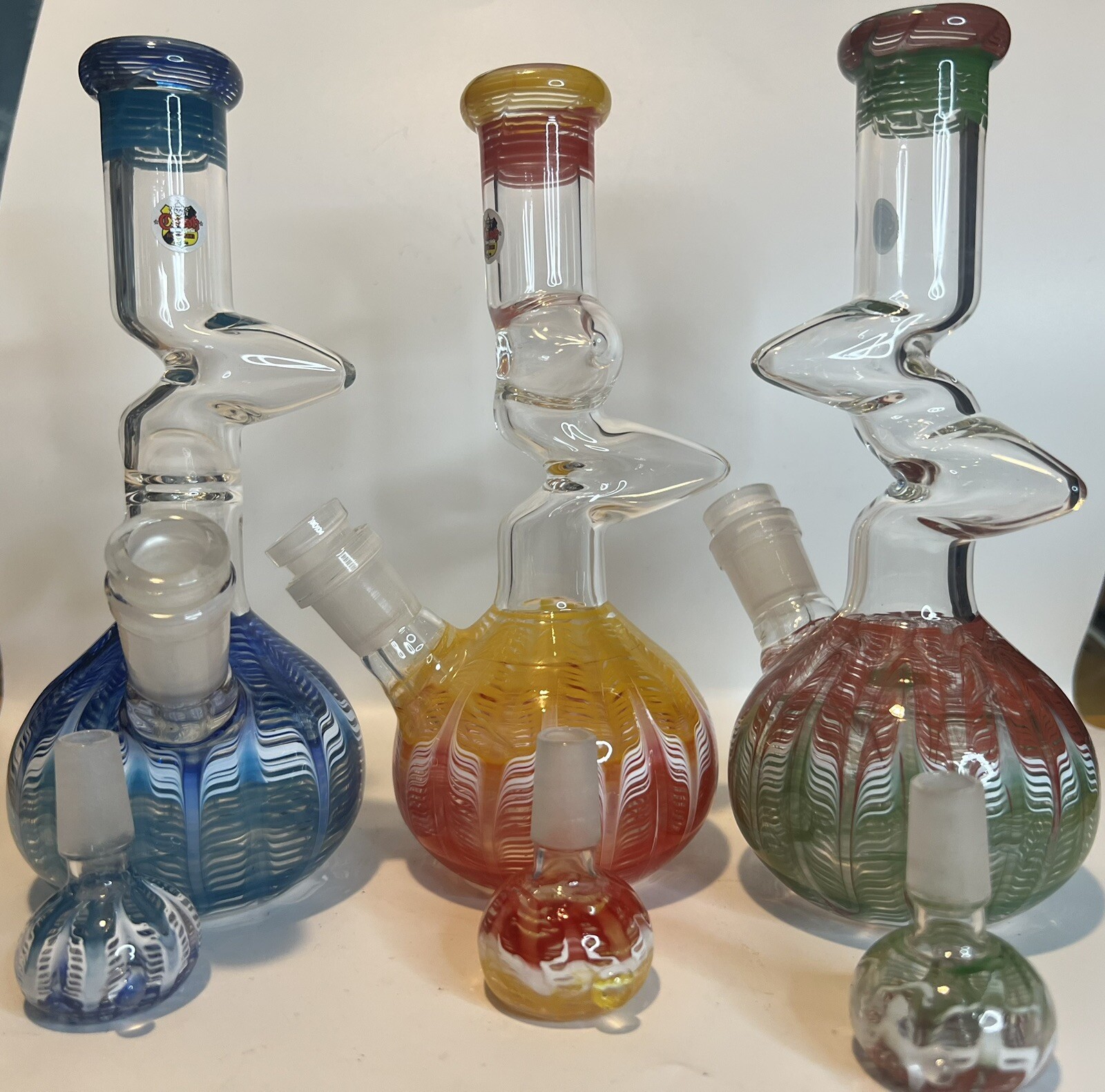 CRUSH, Glass Water Pipe 8in matching 14mm Bowl