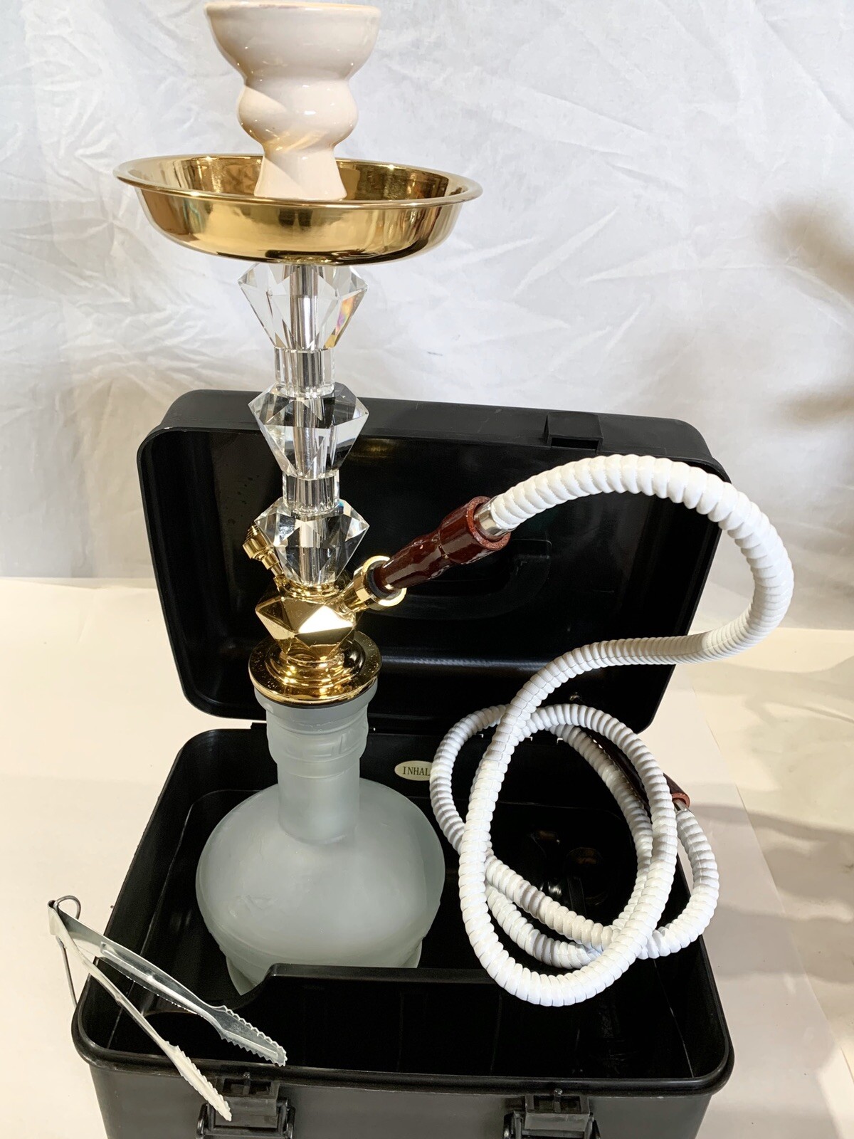 21 Inch INHALE®️ HEAVY DUTY HOOKAH WITH A CRYSTAL SHAFT IN A SUITCASE