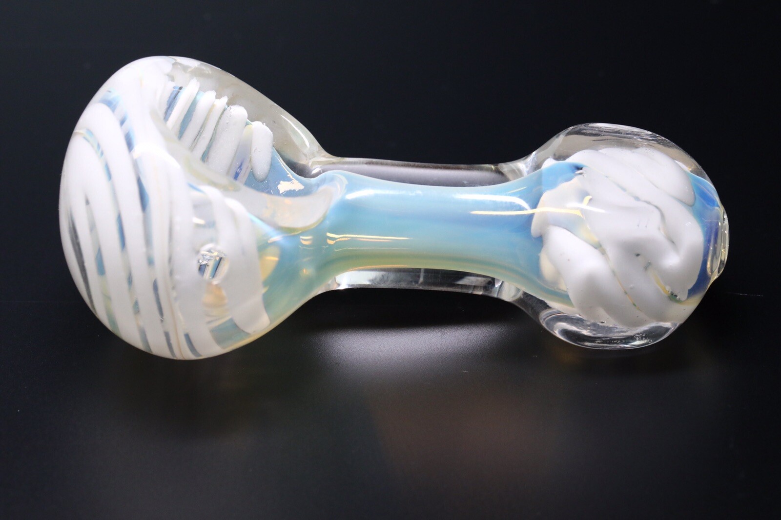 TOBACCO SMOKING HAND PIPE MINI USA HEAVY BLOWN GLASS POCKET PIPA BOWL HITTER 3”