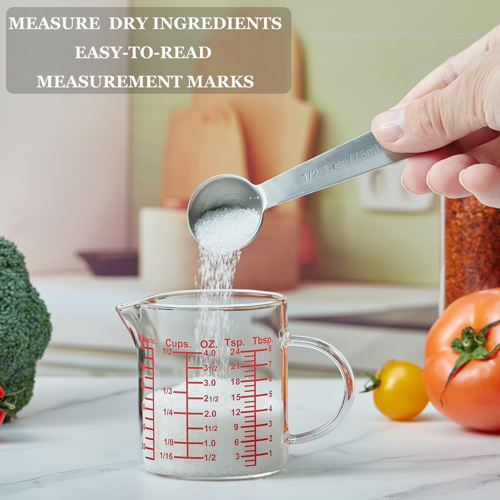Ackers BORO3.3 Measure Glass -[Insulated handle | V-Shaped Spout]-Made of Hig…