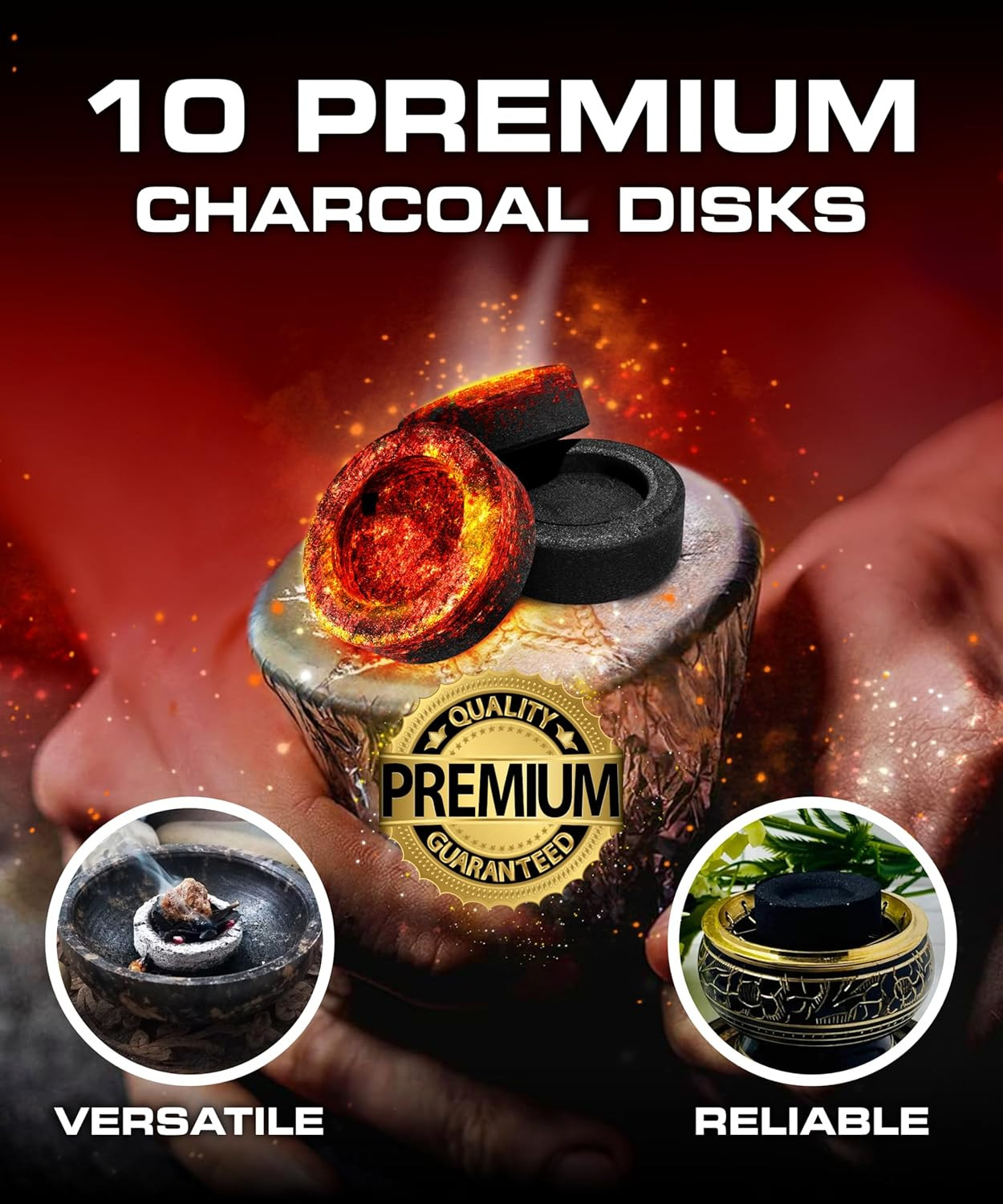 Hookah Coals Charcoal Tablets for Incense – Quick Light Coal Tablets – 33 Mm Coa
