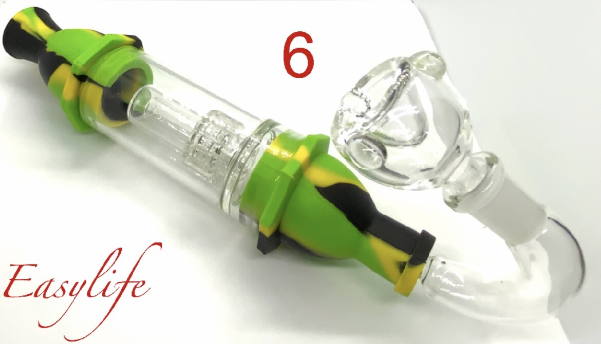 Hookah Water Pipe Smoking Glass And Silicone 7.5 Inches SAME DAY SHIP