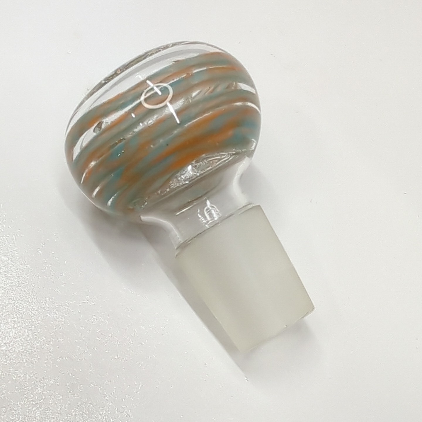 18mm Male Blue & Orange Glass Tobacco Water Pipe Bubble Bowl Replacement Piece