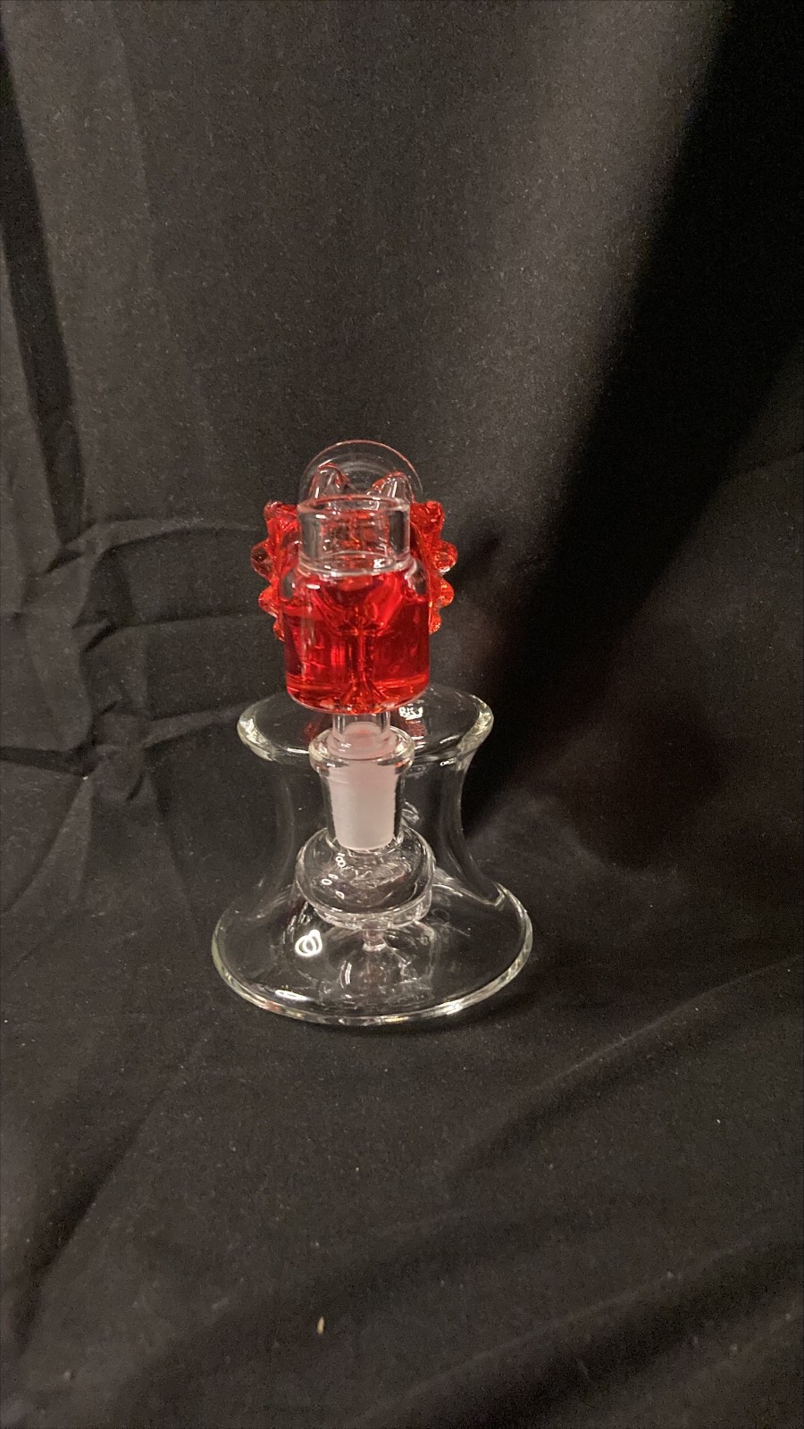 Glass on Glass Fluid Filled Ricky Water Pipe with Showerhead Perc | Red | 5 1/2