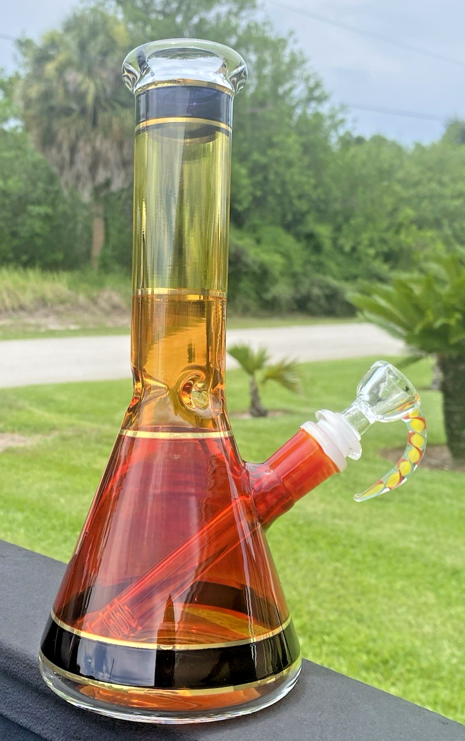 Nice 10&Prime; Phoenix Star Glass Water Pipe Bong 4&Prime; Base Ice Catcher 14mm Horned Bowl