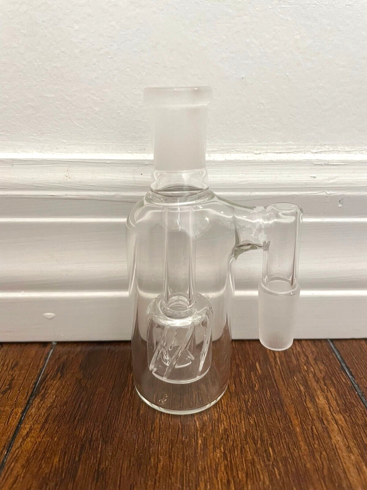 14MM CLEAR HOOKAH WATER PIPE ASH CATCHER ENCASED SHOWER HEAD PERC 90DEGREE