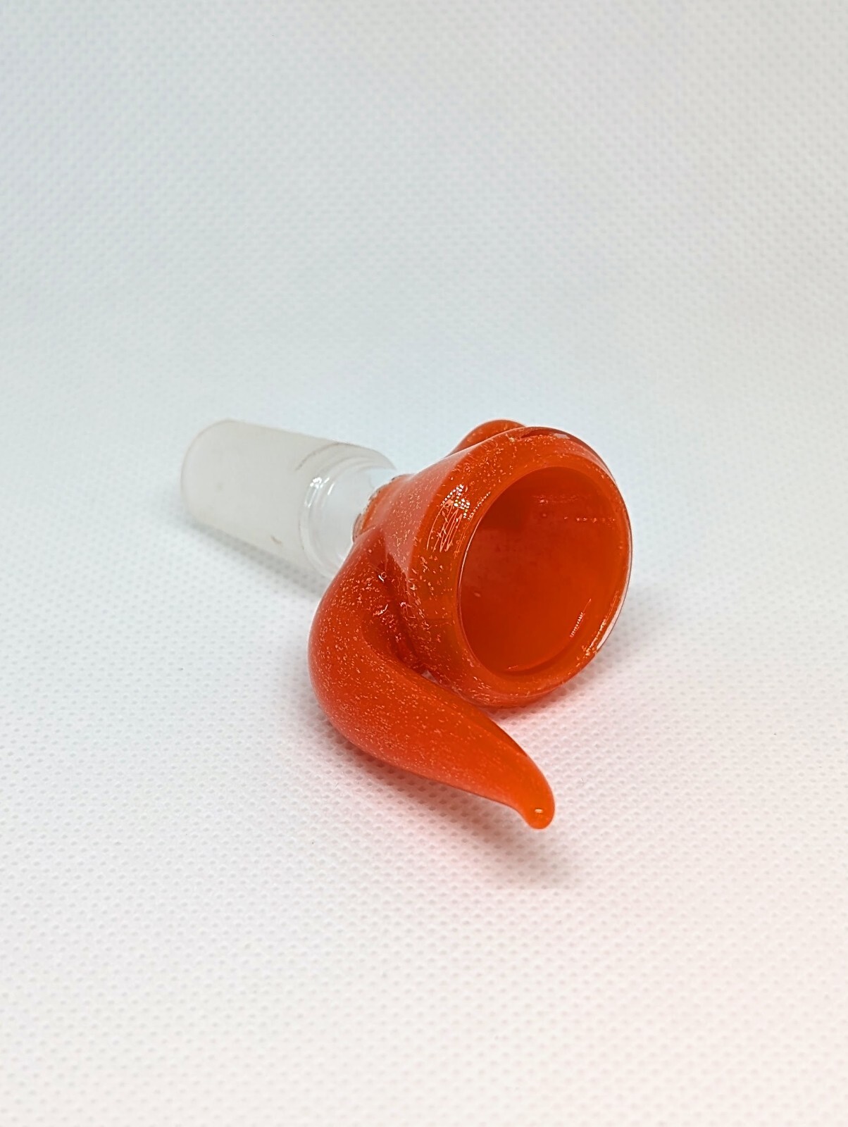 3&Prime; Screen Filter Crushed Opal Tangerine Horn Bowl 14mm Funnel Slide Bong Hookah