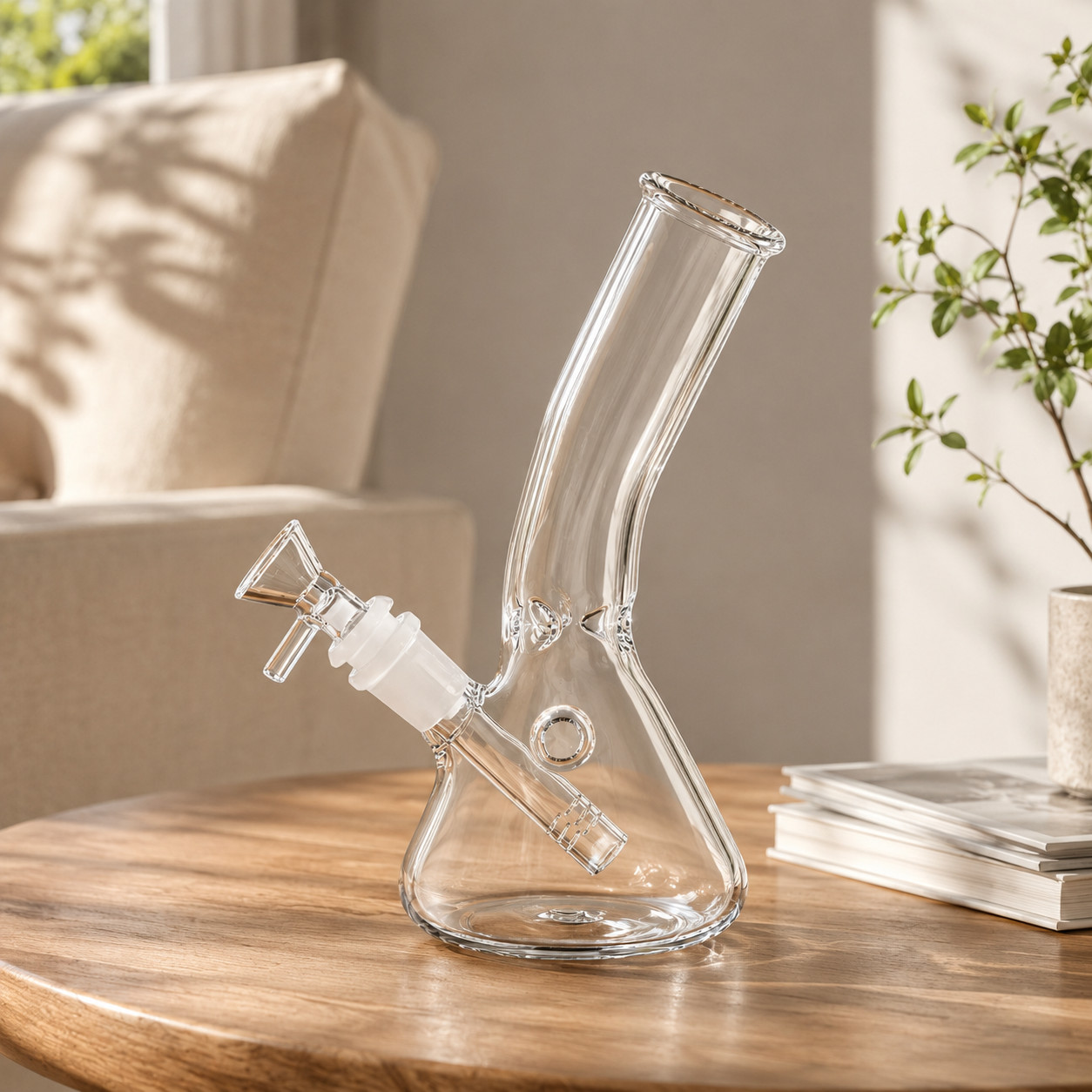 8in Glass Bong Water Pipe Hookah Smoking Beaker 14mm Bowl with Screen