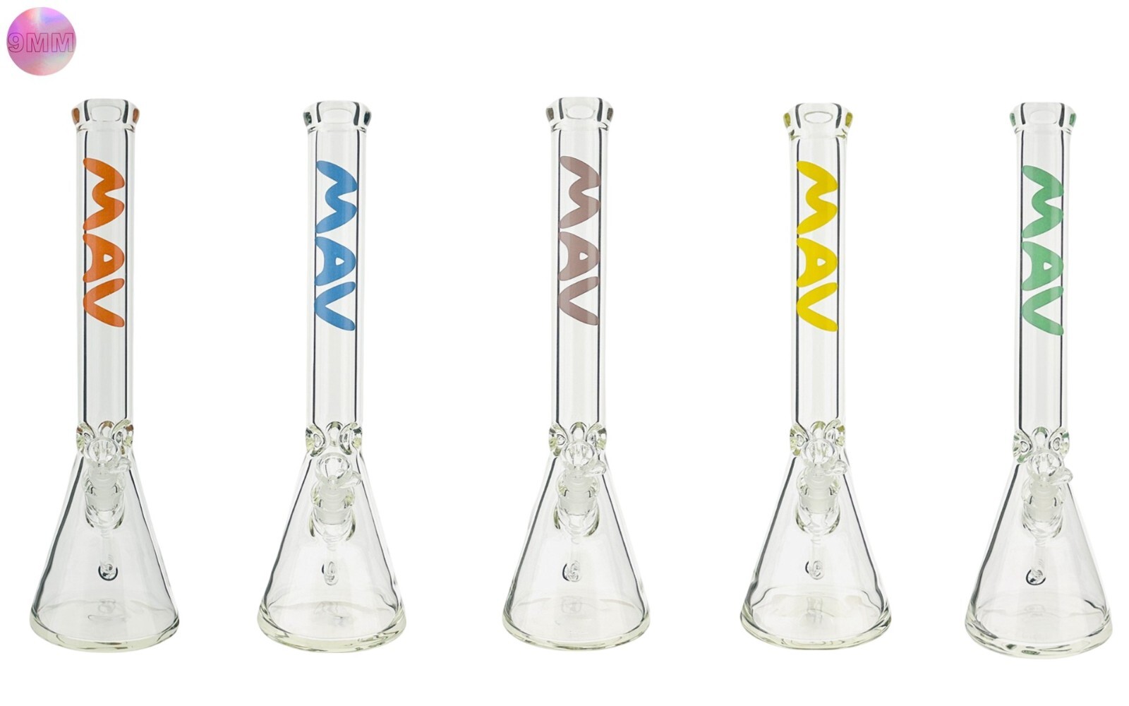 MAV Glass 18&Prime; x 9mm Glass Beaker Water Pipe