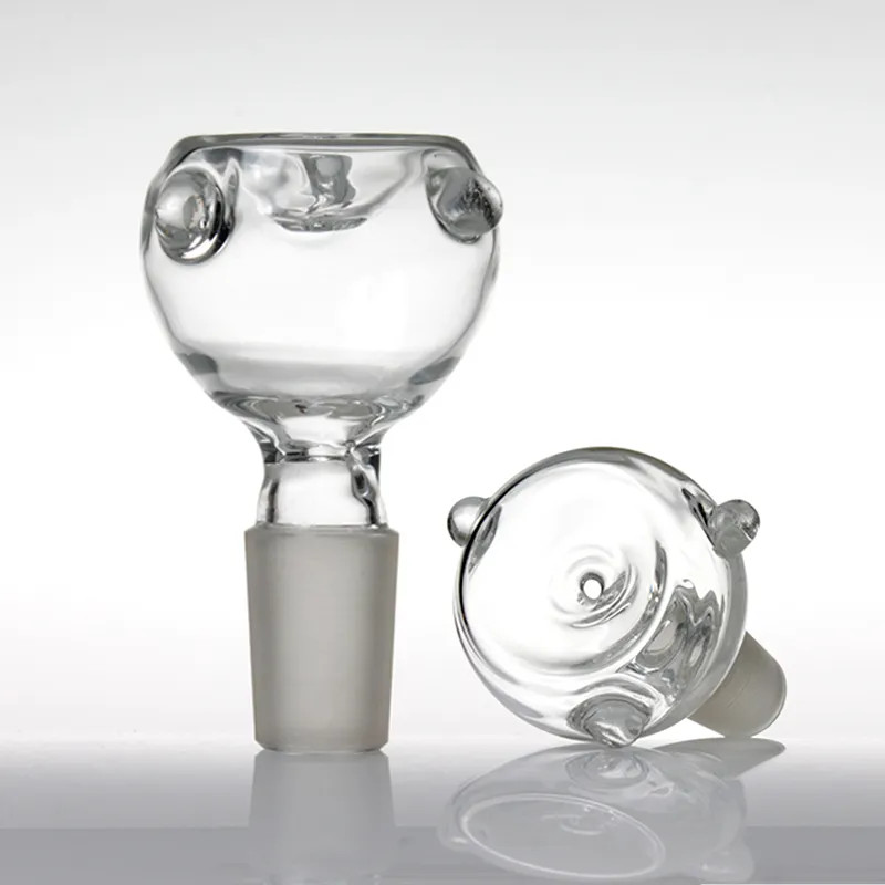 2pcs 14mm male Glass Bowl Slide Clear Ball Style Pyrex Head Piece For Glass Bong