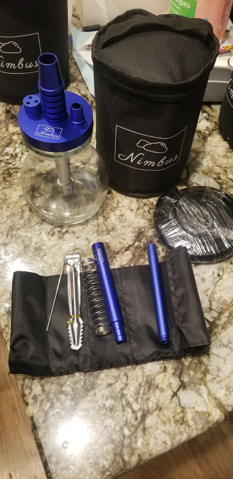 Nimbus Glass cup, Shisha Hookah with Travel Bag