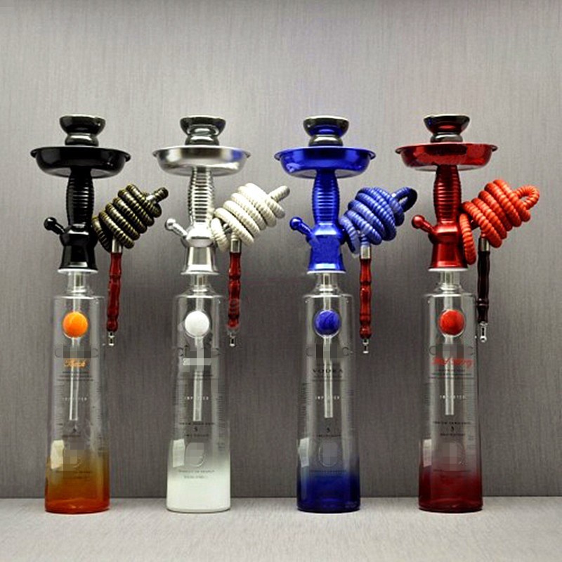 Shisha Narghile Champagne/Wine Bottle Top Hookah Stem Aluminum Smoking Pipe Suit