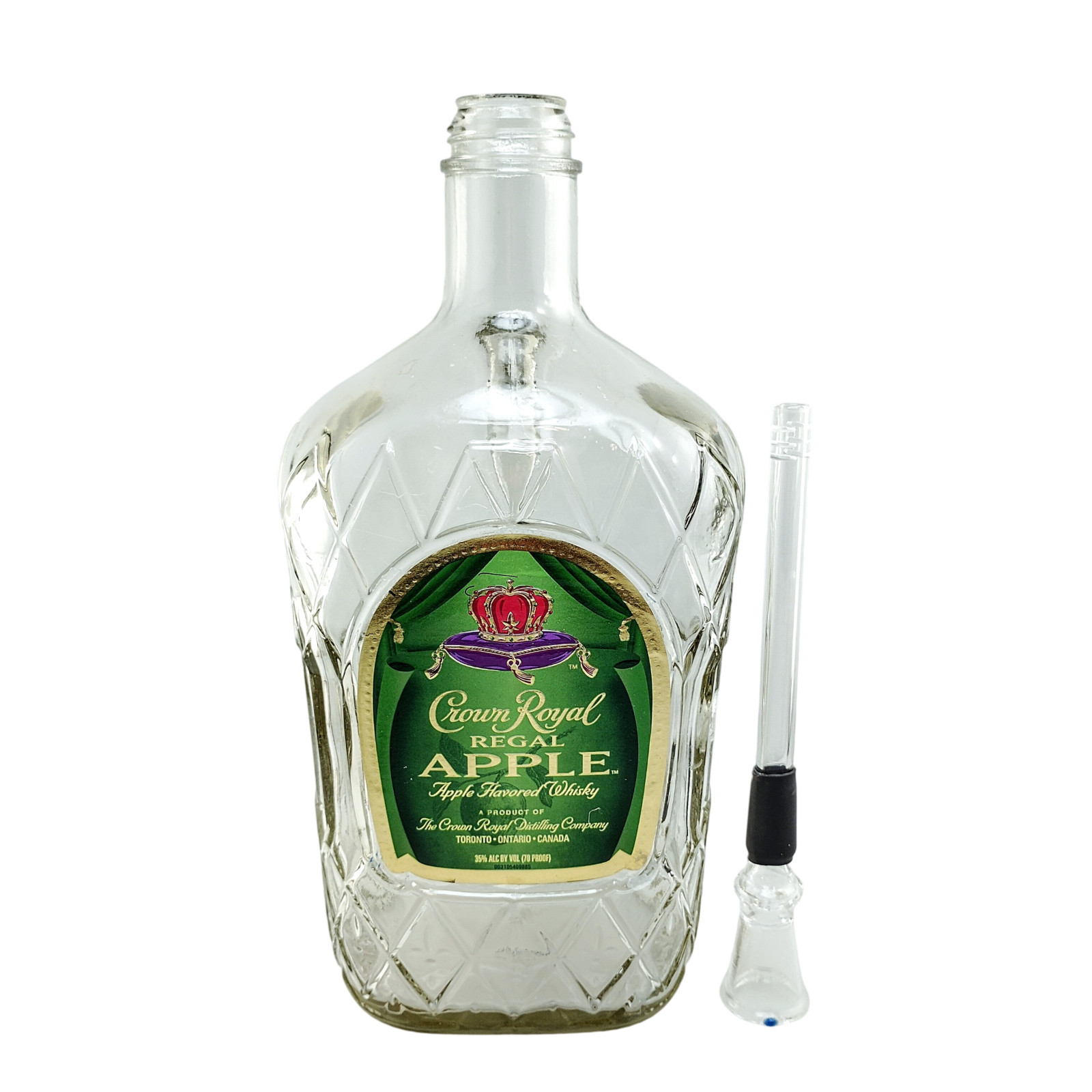 Crown Royal Apple Bottle Bong With Genuine Blue Dot Bowl, Hand Crafted 1.75L