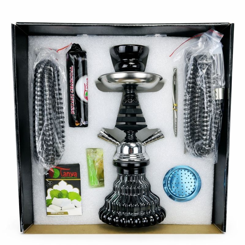 TANYA Hookah Kit – 2 Hose | Black | Complete Set | FREE Shipping