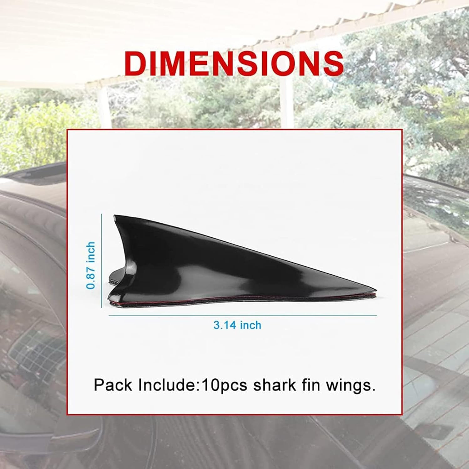 Air Vortex Generator Diffuser Shark Fin 10pcs Set Kit Compatible with Spoiler Ro