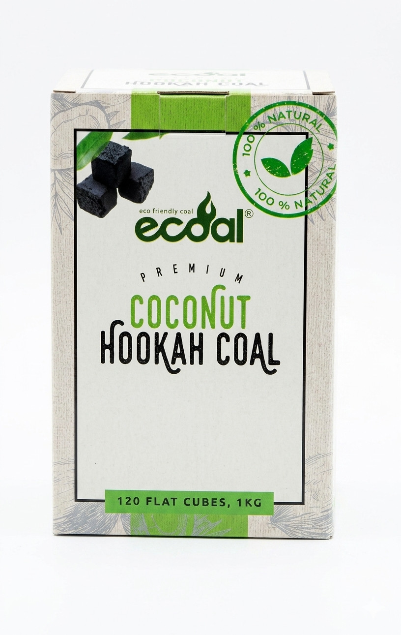 Premium Coconut Hookah Charcoal 120 Flat Cubes 1kg