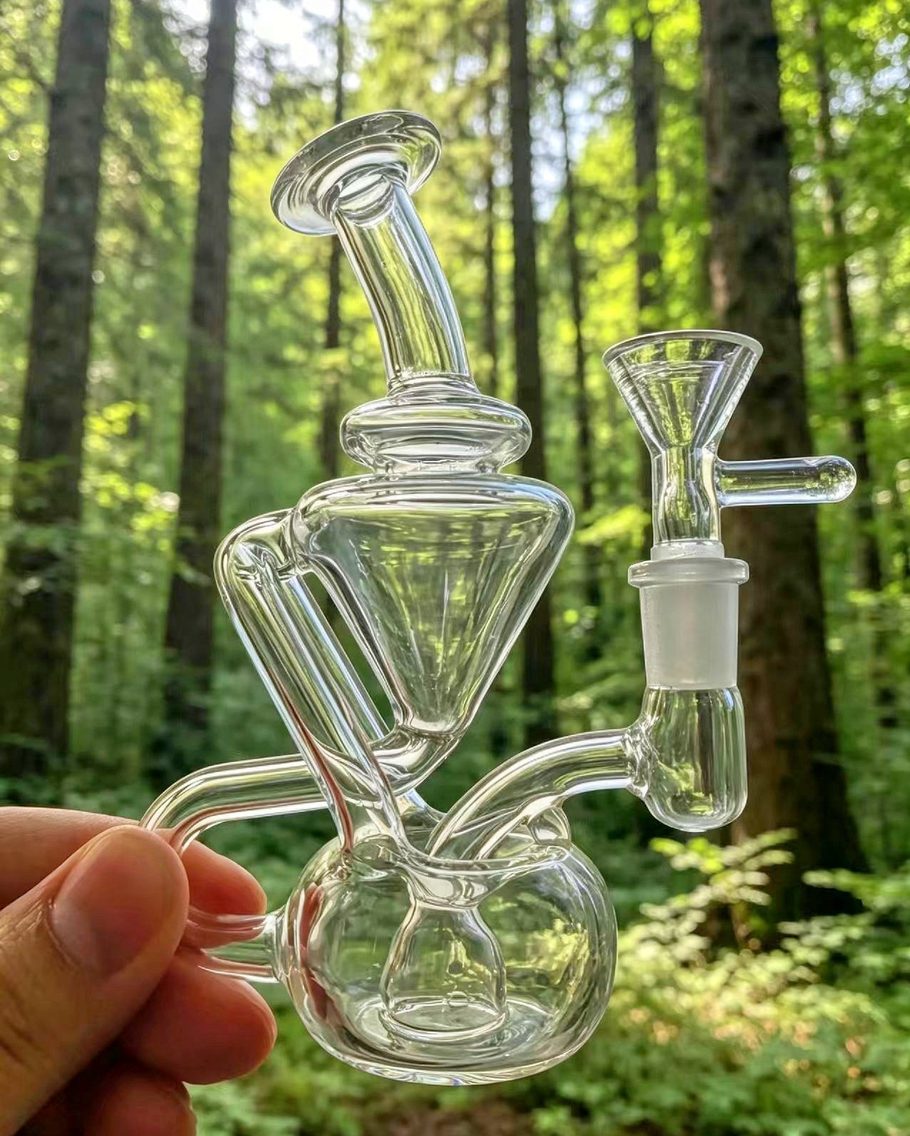 mini Hookah Pipe Recycler Water Smoking Rig bong Hookah Bubbler Glass 10mm bowl