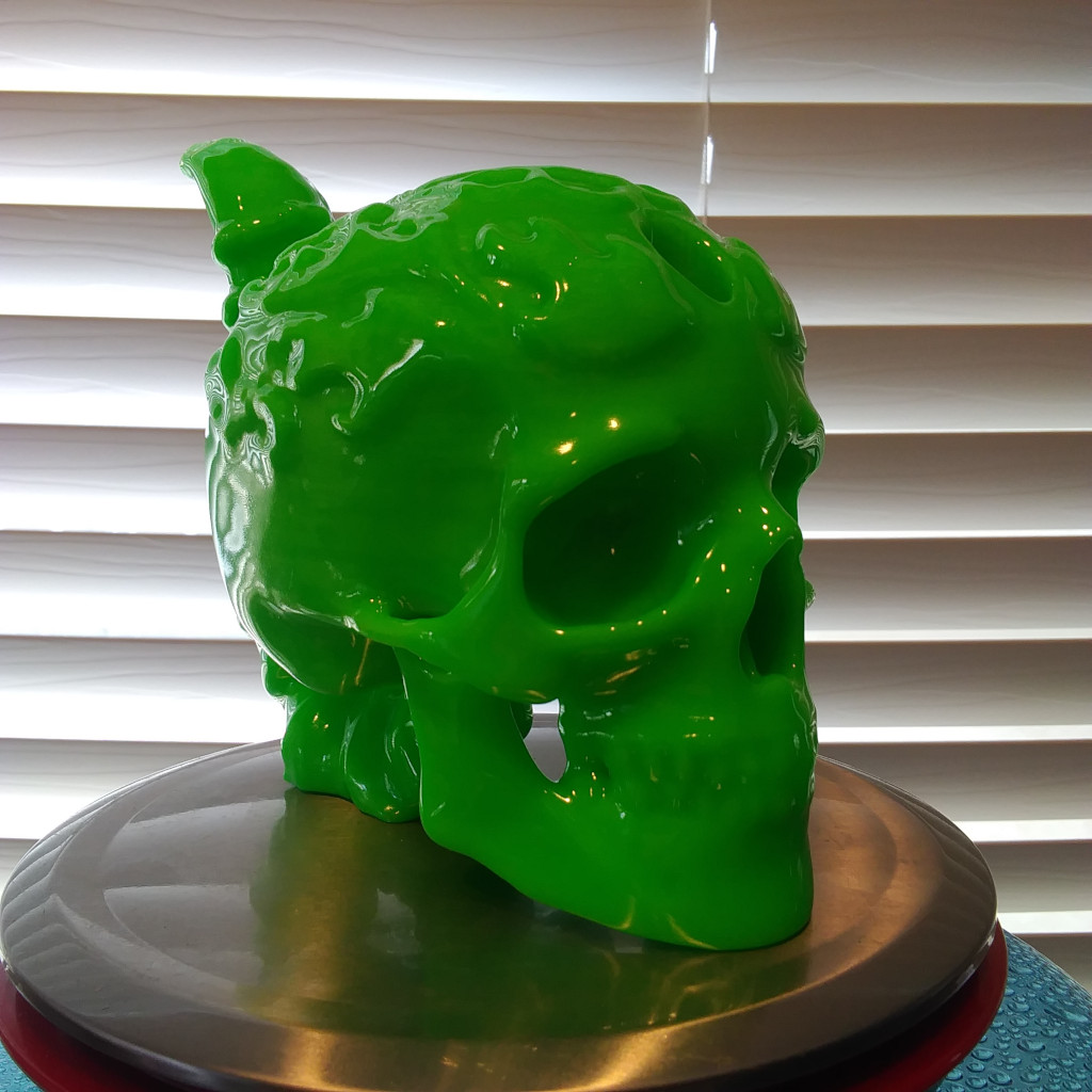 Flaming Skull Bong Bubbler black light reactive