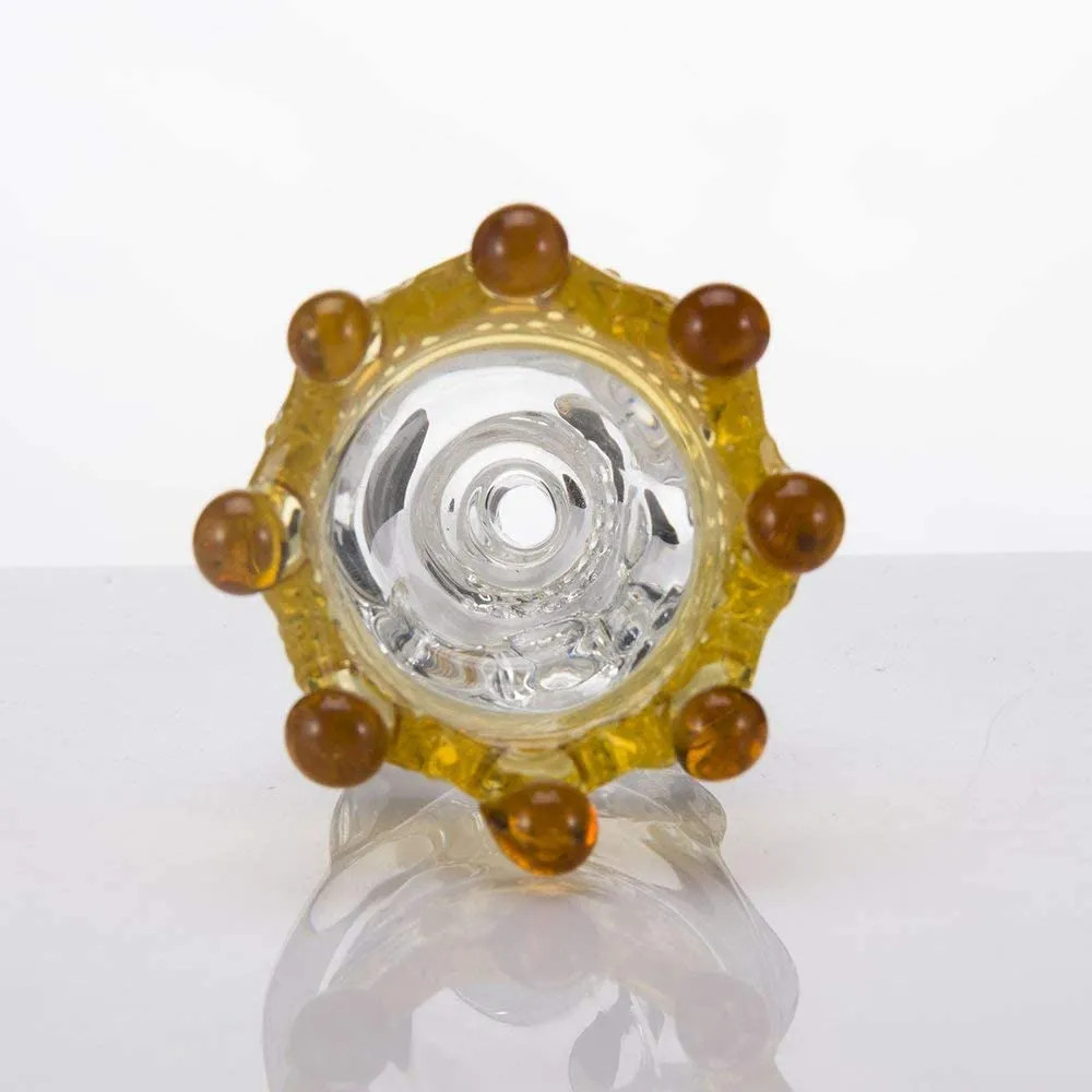 14mm male Glass Bowl Skull with Crown Style BIG Size Slide Bowl Part for Bong