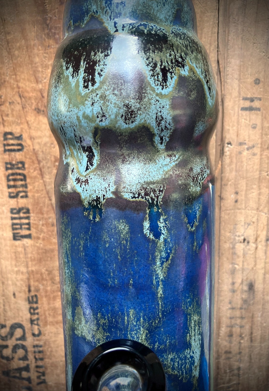 Handmade Ceramic Bong Hookah Bubbler Water Pipe Star Seed Indigo Girl Glass Bowl