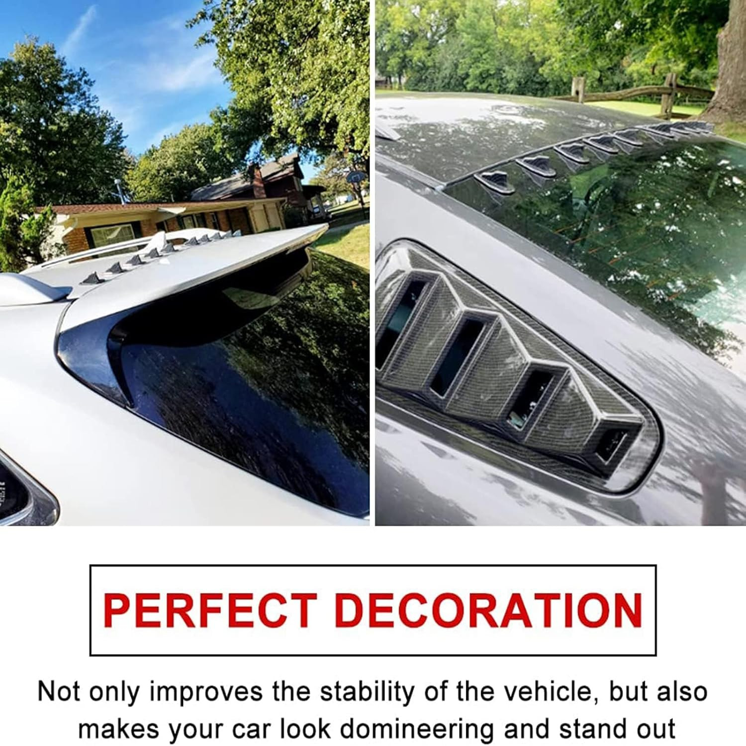 Air Vortex Generator Diffuser Shark Fin 10pcs Set Kit Compatible with Spoiler Ro