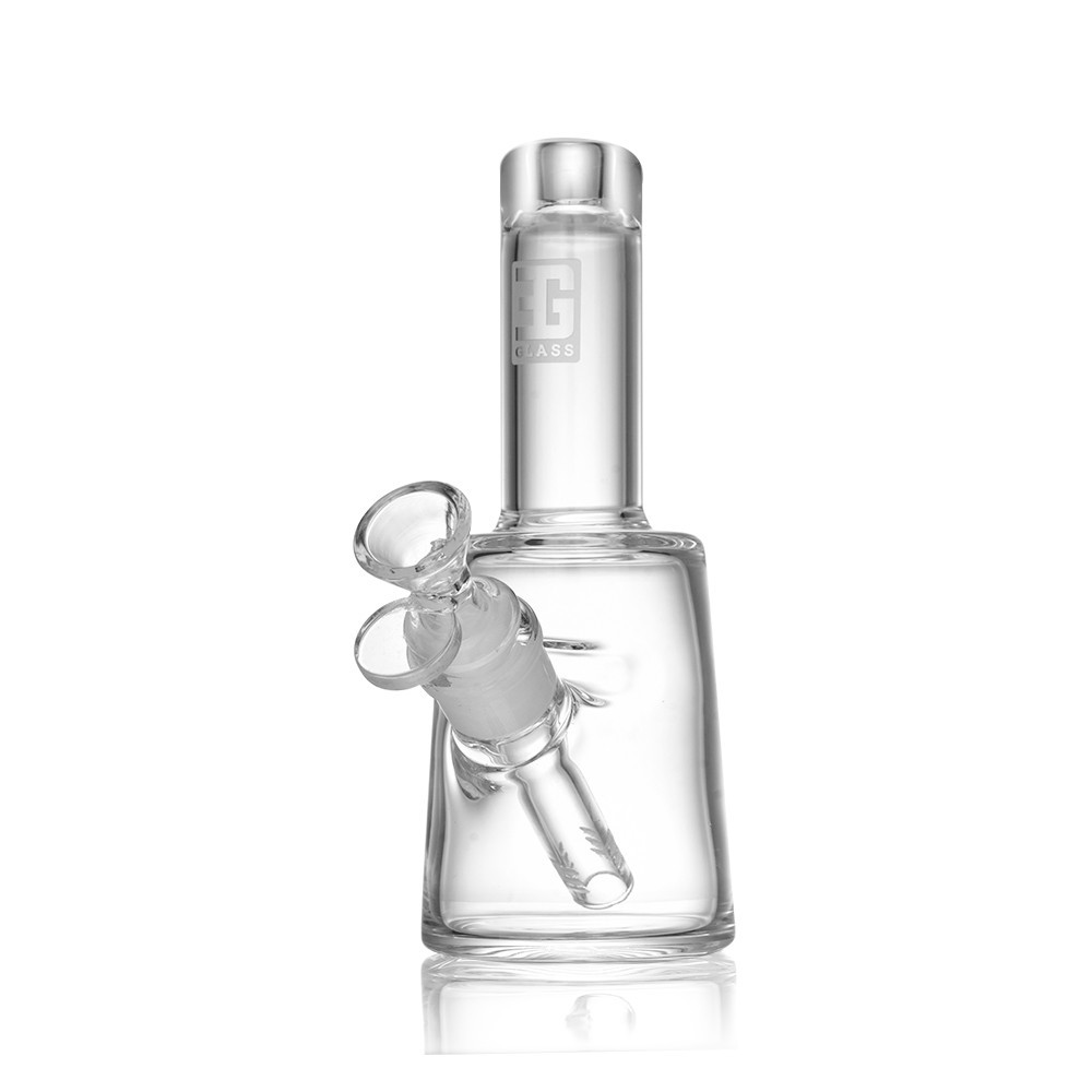 Small, Premium Handheld Bong Bubbler | 7&Prime; Tall, Thick Clear Glass Water Pipe