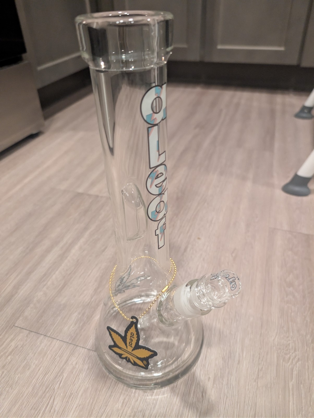 14&Prime; Aleaf BRANDED Spec Head Super Thick Glass Baby Blue/Pink w Diffused Downstem