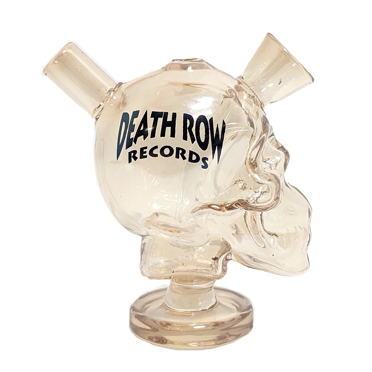 Death Row Records Skull Blunt Bubbler Glass Water Pipe Bong Mini Handheld Hookah