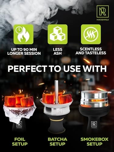 600 Pcs Premium Coconut Hookah Charcoal Coals – 25mm Natural Cubes, XXL Pack