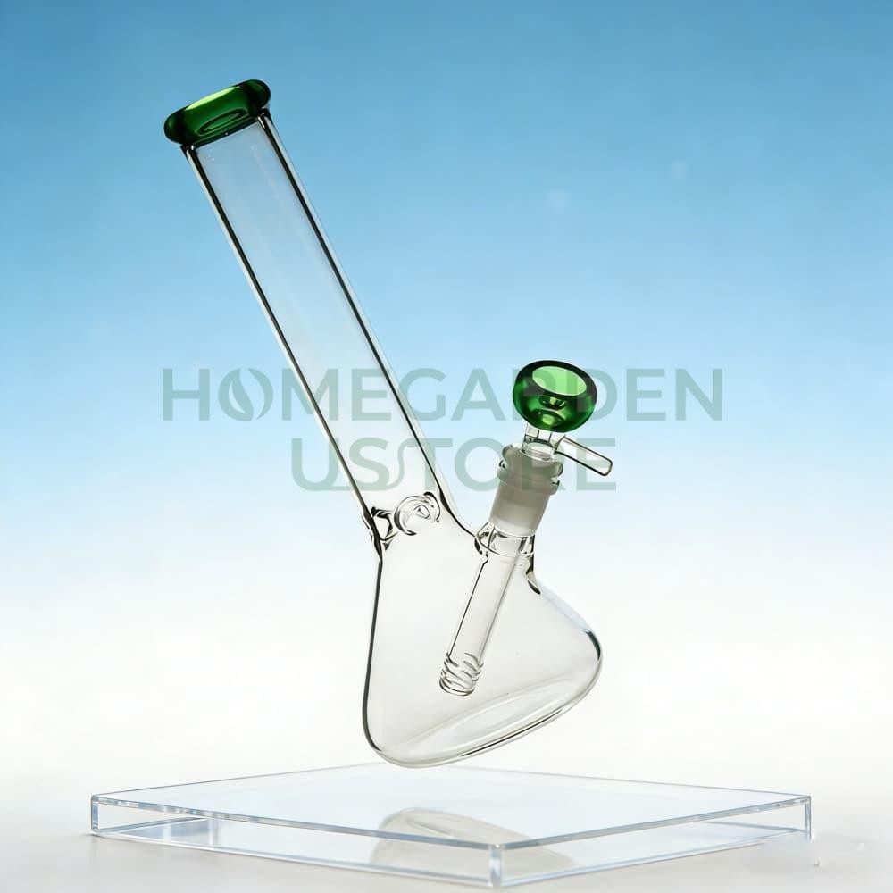 Heavy Glass Bong 10 inch Water Pipe Smoking Bong Beaker+14mm Bowl hookah Green