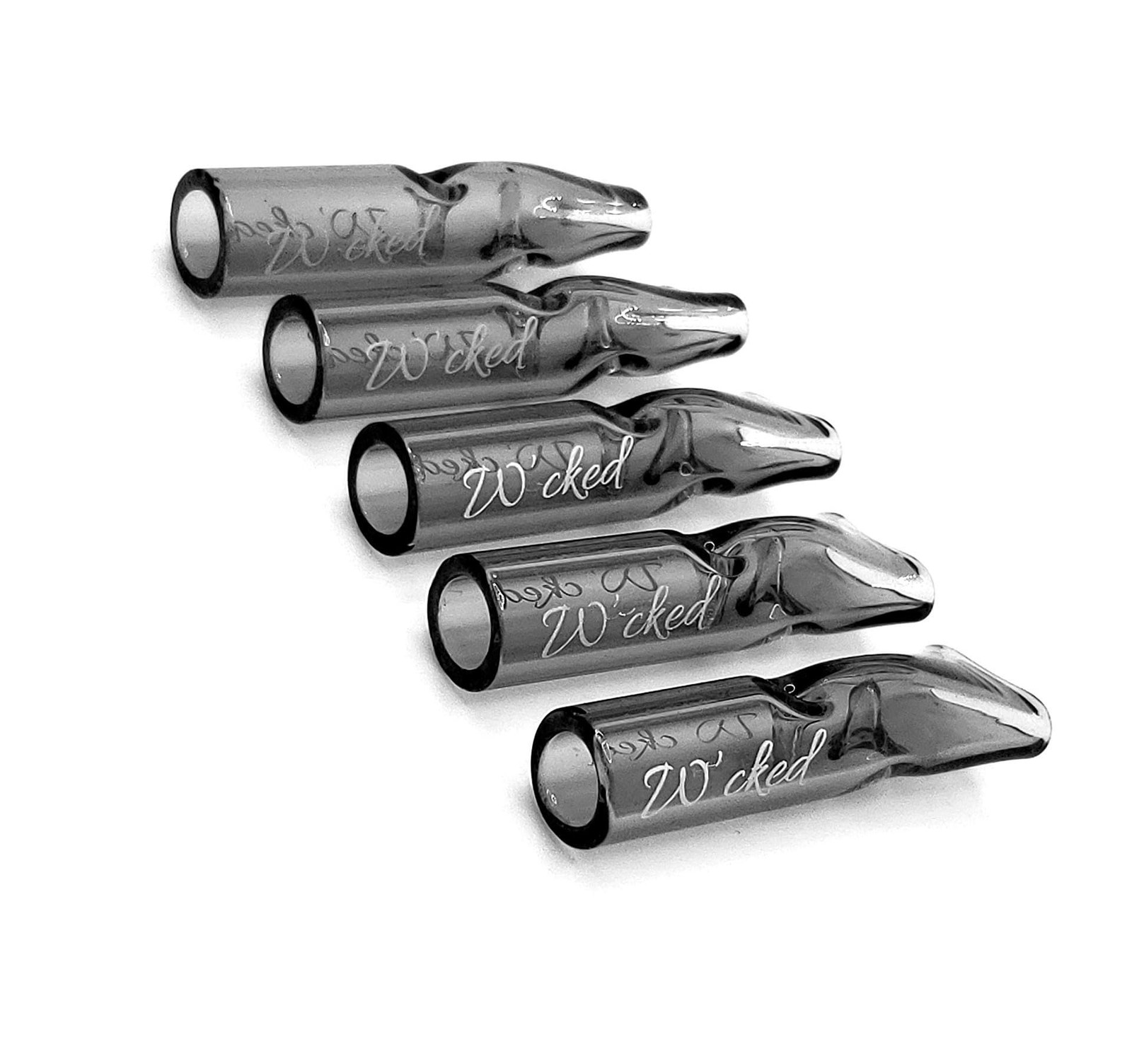 Reusable Glass Tips, Glass FilterTips, Reusable Mouthpiece Filters, W&rsquo;cked 5 Pac