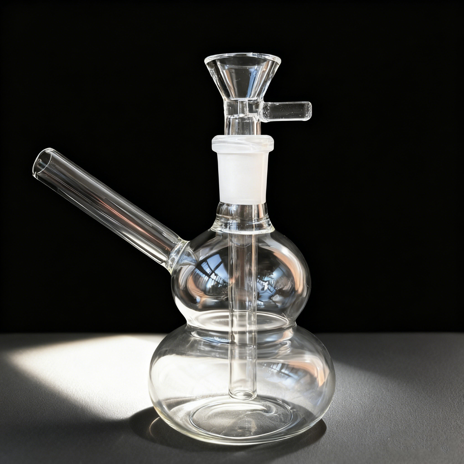 Protable 4&Prime; Glass Bong Hookah Thick Gourd Smoke Water Pipe Shisha Bubbler W/Bowl
