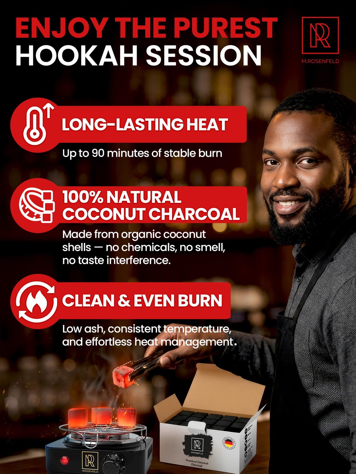 Hookah Charcoal Hookah Coals Coconut – XL Pack 84 Count & 1.2 KG