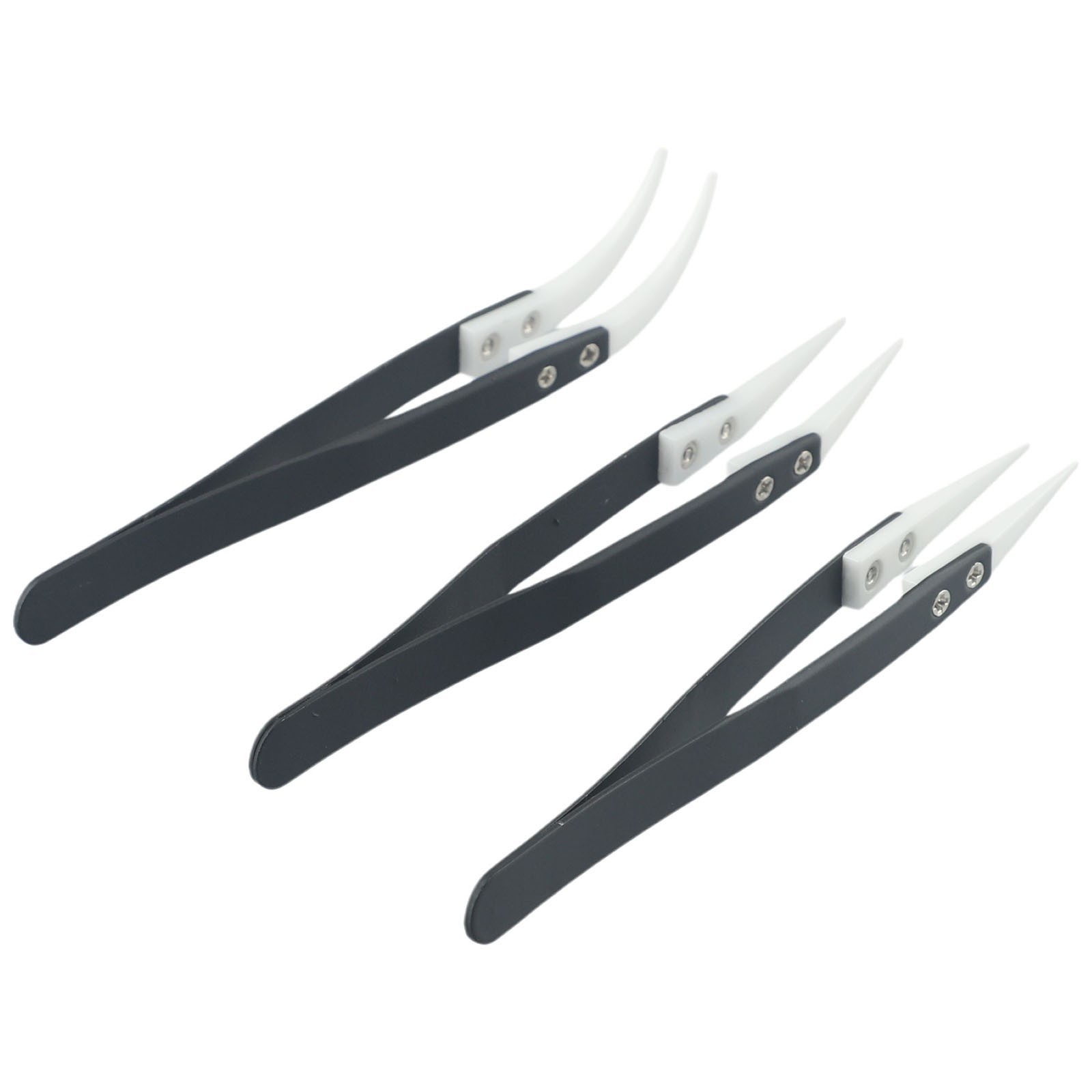 Universial Reverse Tweezers Ceramic Tweezers Industrial Use 135-140mm 3pcs