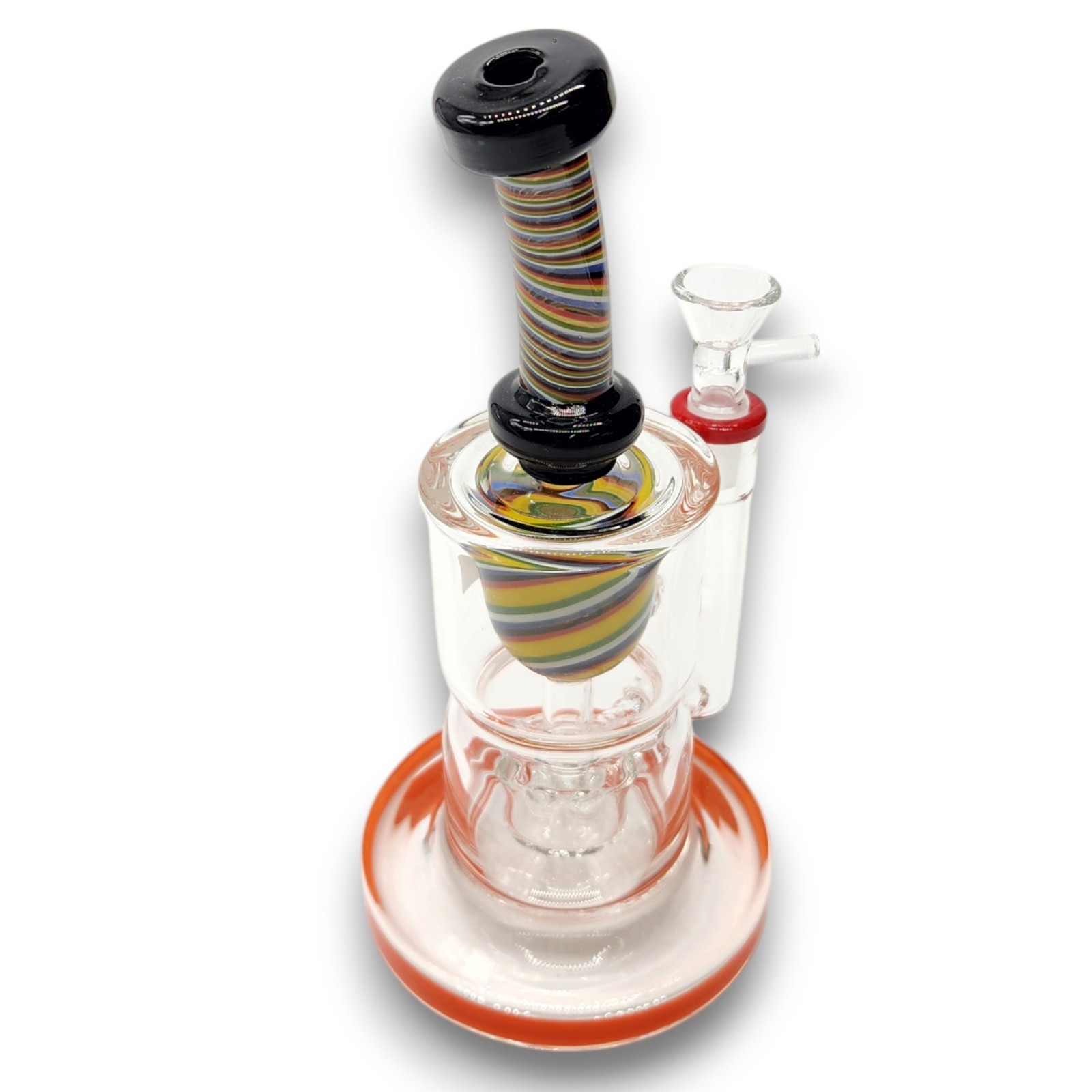 9&Prime; Quality Straight Tube Beaker Bong Thick Glass Water Pipe VORTEX PERC | ORANGE