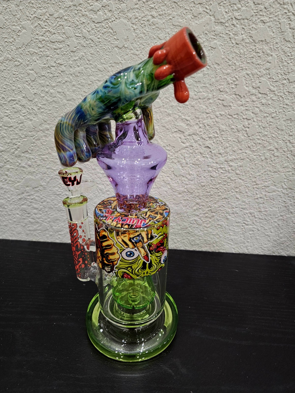 CHEECH GLASS x JUICY J Collab GIVE THE ZOMBIE A HAND LIMITED WATER PIPE/BONG/RIG