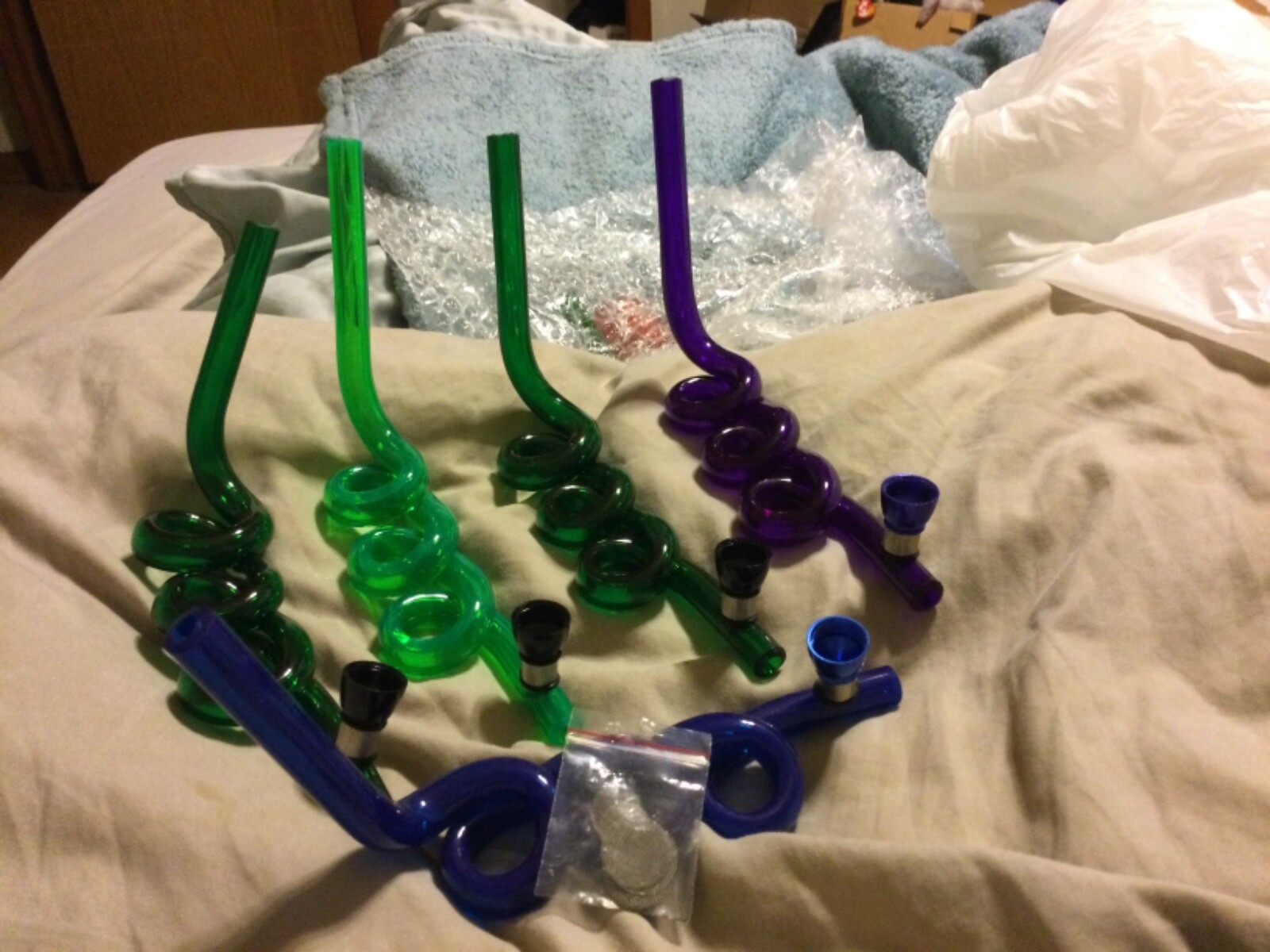  Acrylic Pipe with Metal Bowl Free Shipping Choice of Color Bag of Screen 