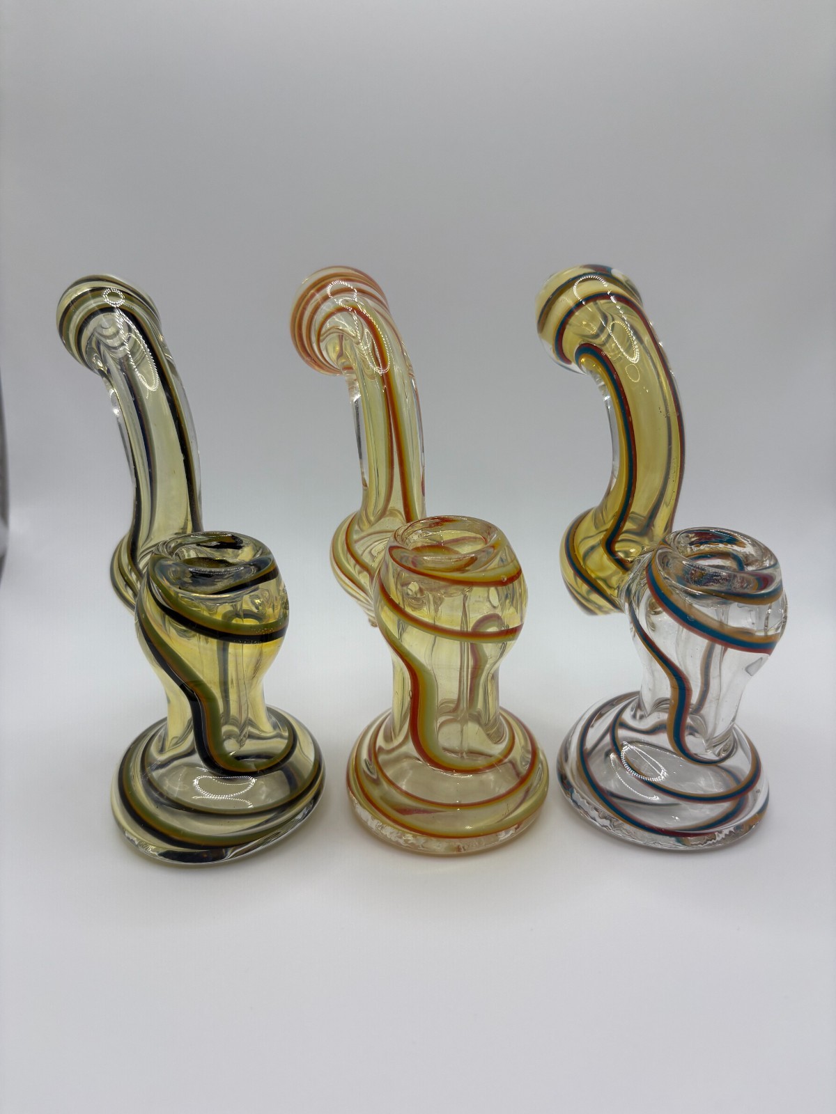 4&Prime; Inch Premium Multi Color Swirl Bubbler Water Pipe