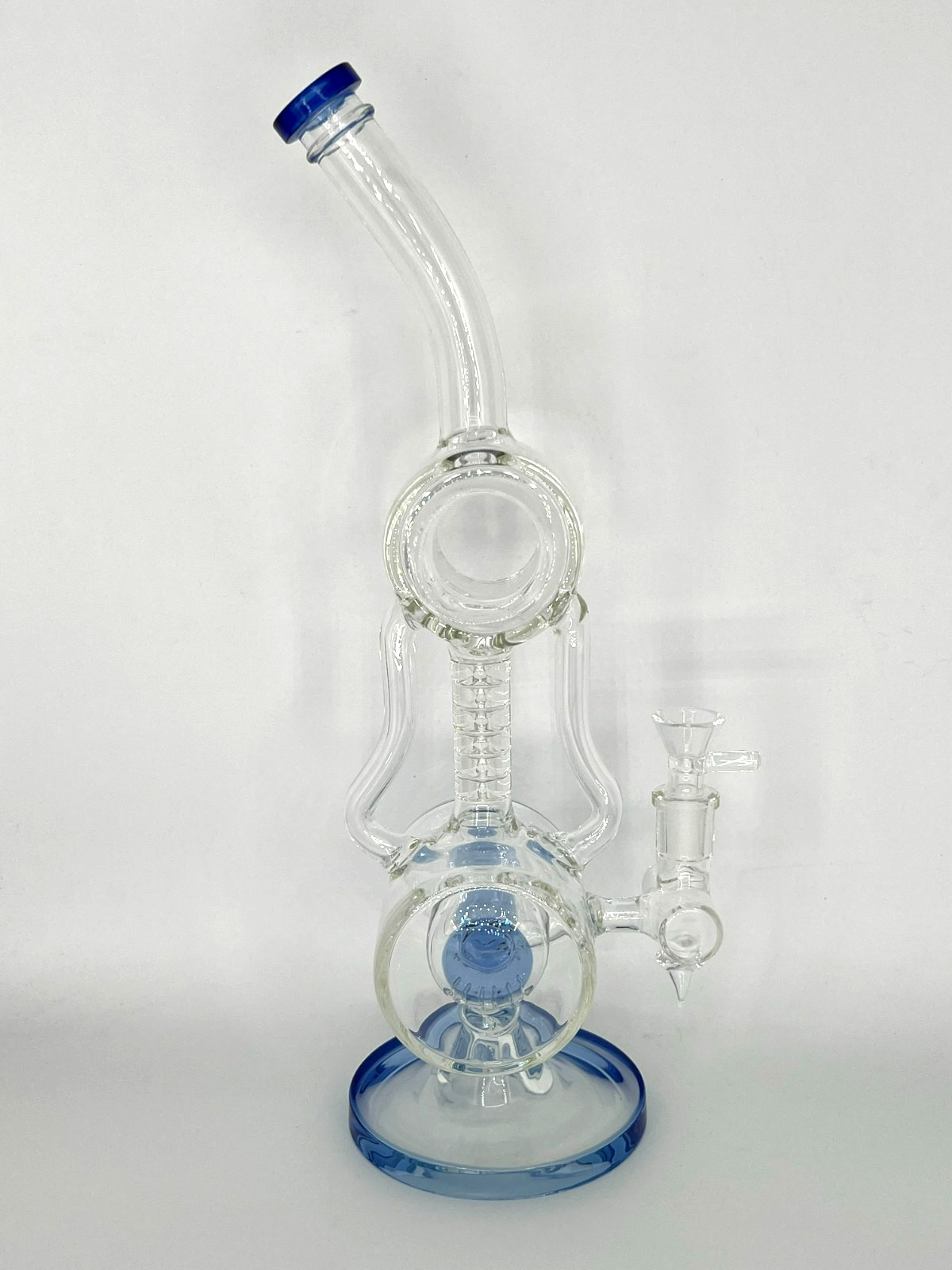 14&Prime;BIG SMOKING RECYCLER COIL & PERC BONG-14MM BOWL-2 LBS THICK GLASS-2FREE GIFTS