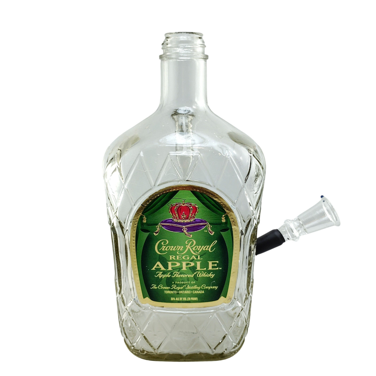 Crown Royal Apple Bottle Bong With Genuine Blue Dot Bowl, Hand Crafted 1.75L