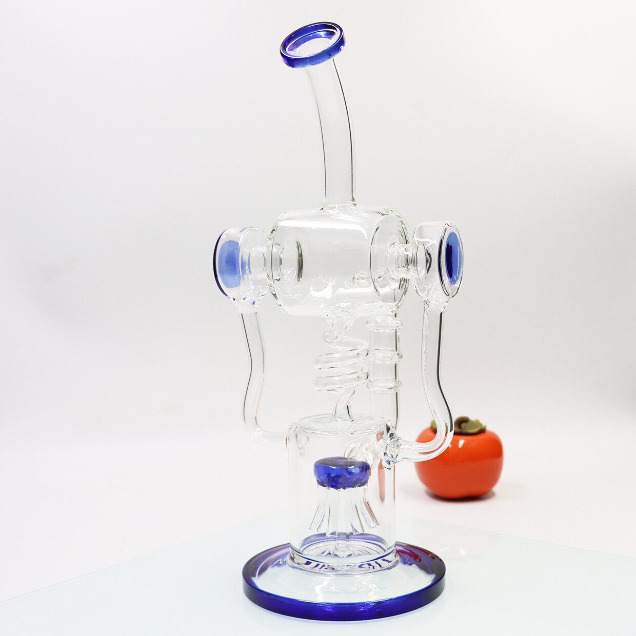 13inch Glass Waterpipe Bong Pipe Double Recycler Smoking Pipes Gray Color