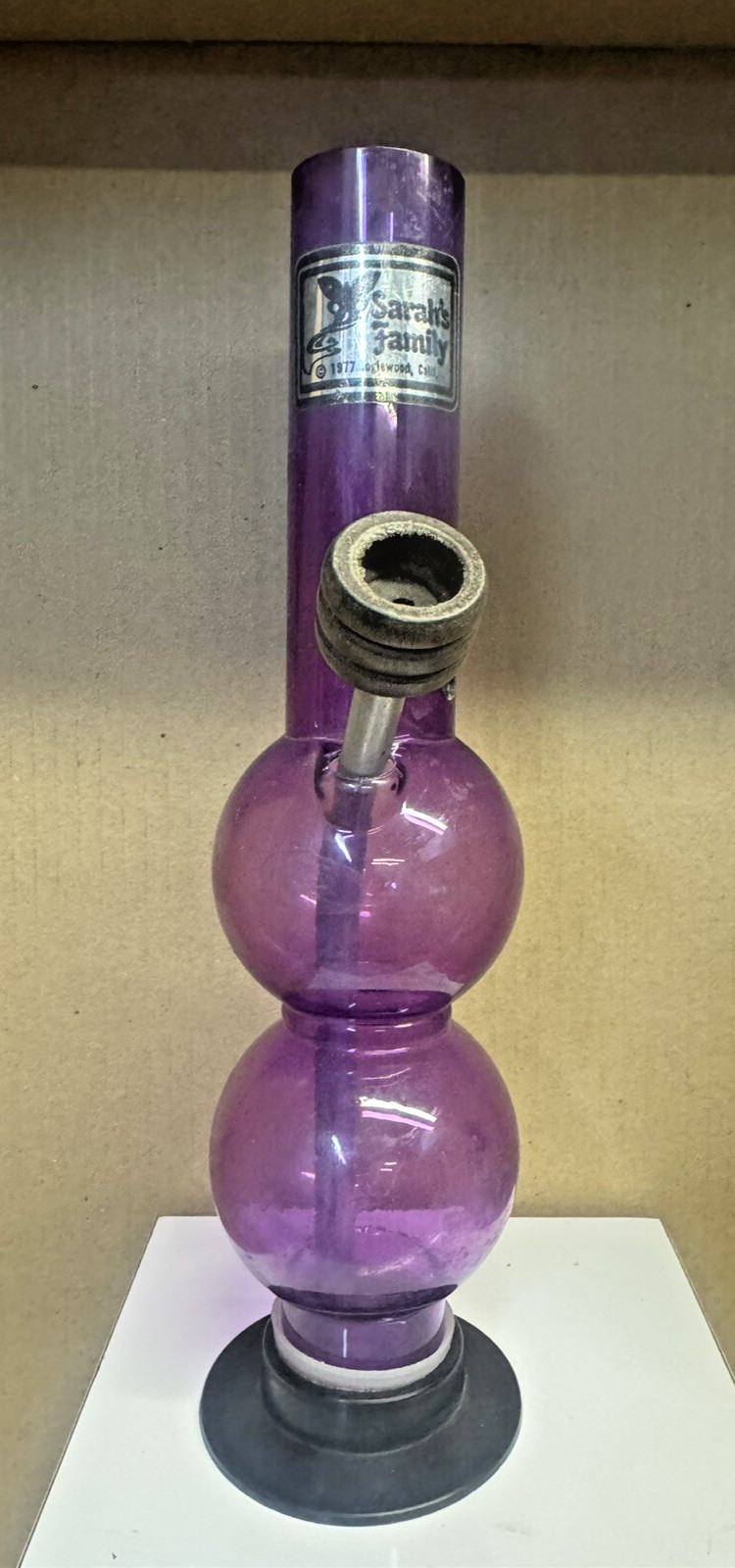 Collectable Sarah’s Family Vintage Unused Hookah 10” Double Double Bong Purple